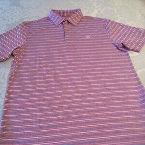 Johnnie O Striped Golf Polo "Arbor" Logo Lightweight Preppy Classic Size Small